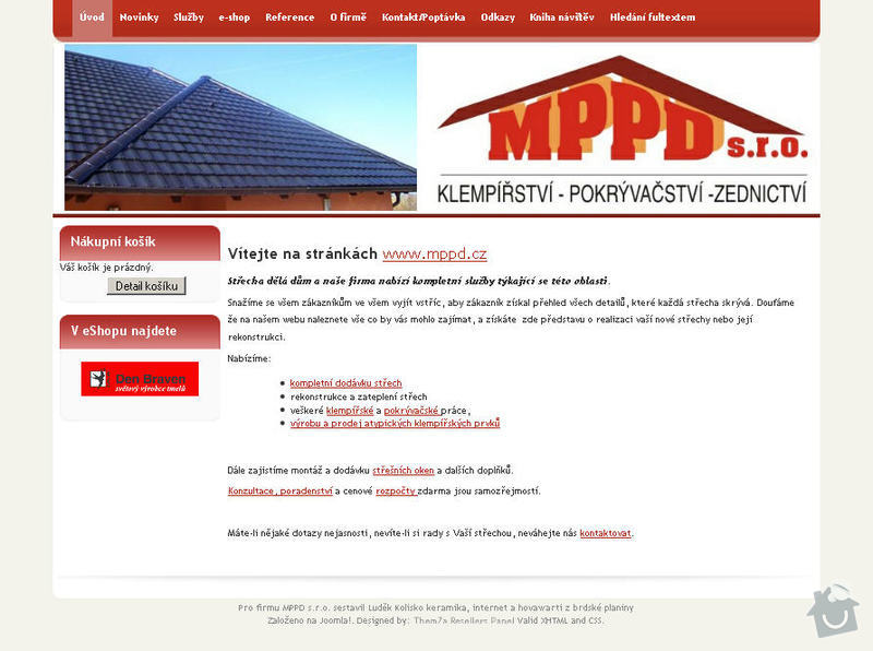 Vytvoření internetových stránek pro firmu MPPD s.r.o.: 1