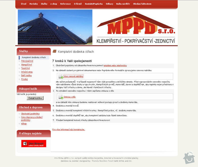 Vytvoření internetových stránek pro firmu MPPD s.r.o.: 3
