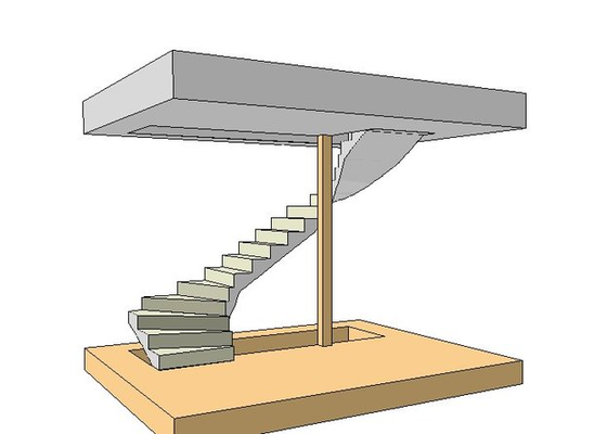 Dřevěné obložení schodiště - stav před realizací