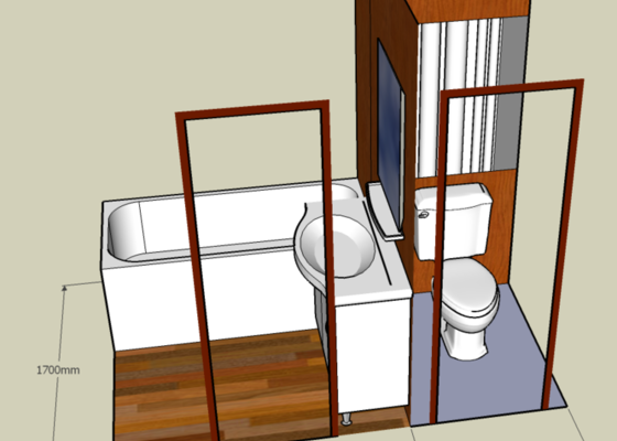 Rekonstrukce koupelnového jádra - panelák, umakart - stav před realizací