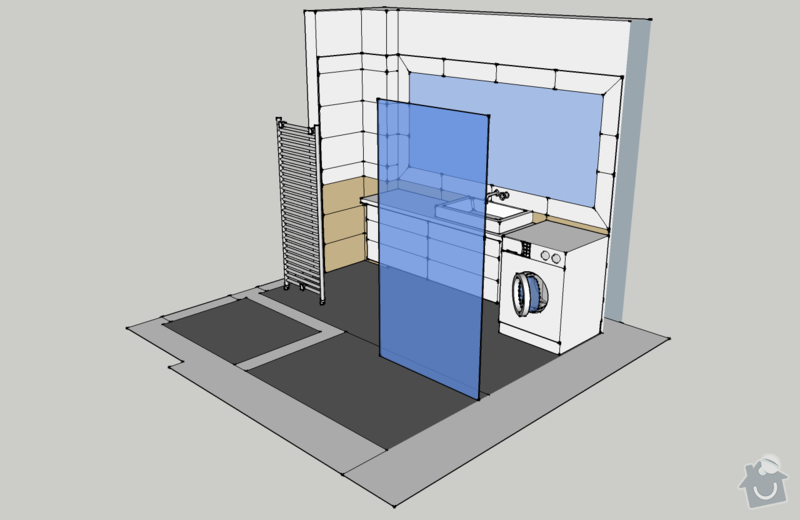 Obklady, dlažba - koupelna+záchod v rodinném domě: koupelna_pohled_ISO2