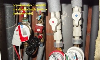 Výměna ventilů na stoupačkách v bytovém domě - stav před realizací