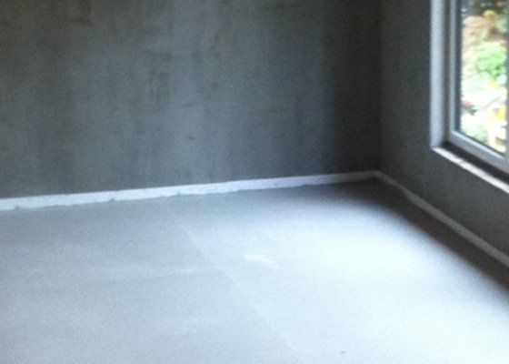 Litá betonová podlaha CEMFLOW CF30, rekonstrukce RD.