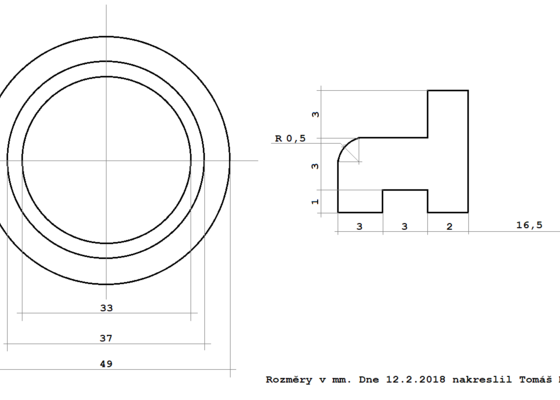 Vysoustružení kroužku cca d=35mm