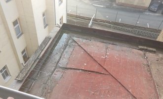 Oprava plechové střechy - stav před realizací