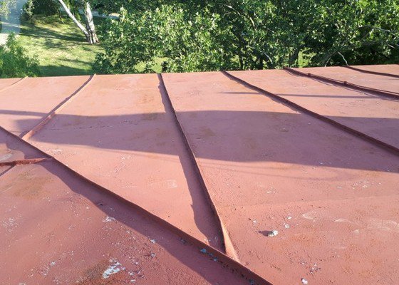Natření plechové střechy - stav před realizací