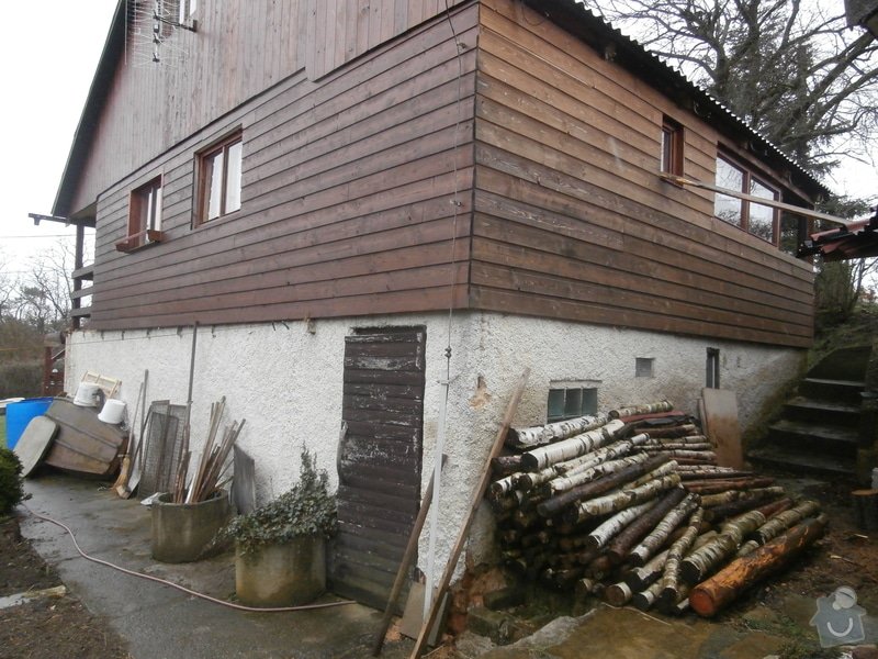 Nátěr dřevěného obkladu chaty: P4200273