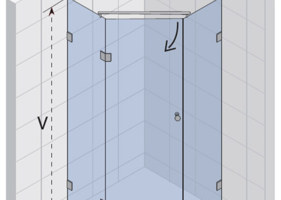 Sprchový kout s odtokovým žlabem+dlažba, montáž sprchové zástěny - stav před realizací