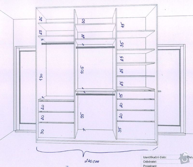 2 x skříň na míru a úložný systém do komory: chodba_in