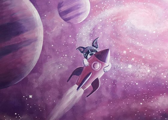 Galaxie - malba na stěnu v dětském pokoji