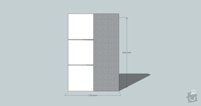 Výroba a montáž skříně a předsíňové stěny se šatní skříní na míru: skrin3