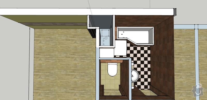 Vodoinstalace pro novou rekonstrukci  koupelny wc a kuchyne: schema