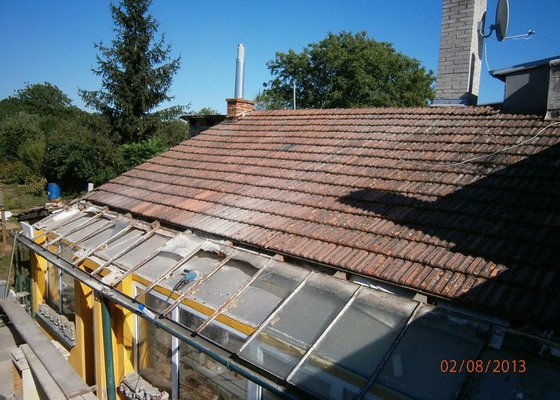 Rekonstrukce stávající střechy vč.její zateplení foukanou izolací CLIMATIZER PLUS