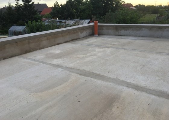 Dodělání ploché střechy nad garáží - stav před realizací