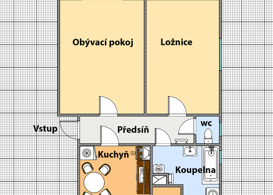 Výmalba, 4 místnosti, 55 m²