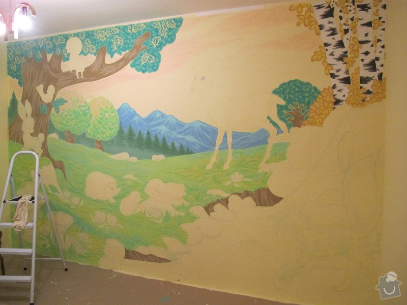 Malba na zeď v dětském pokojíčku: 11_vznik