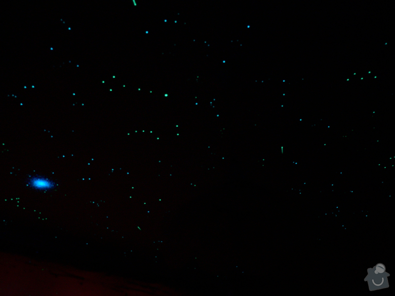 Malba hvězdné oblohy na polystyrénové podhledy - inspirace: P1230210