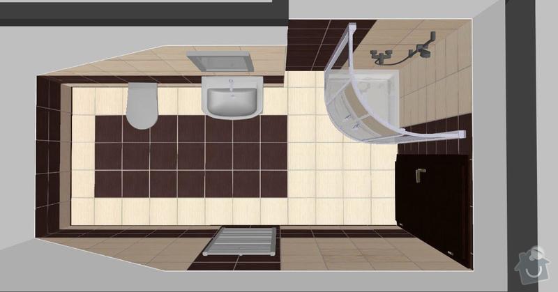 Pokládka obkladů a dlažby ve 2 koupelnách, dohromady cca 67 m2: Tanaka_I.NP