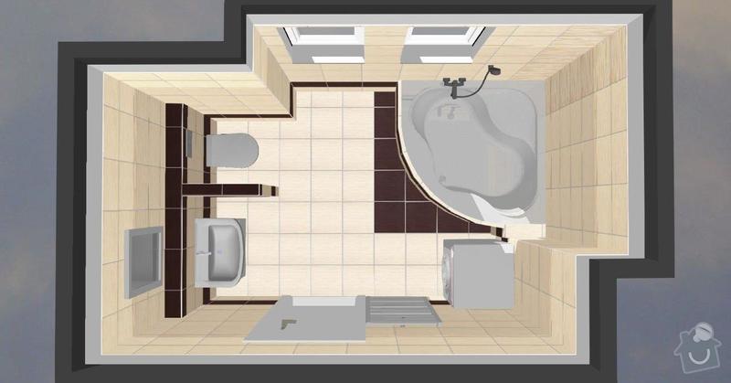 Pokládka obkladů a dlažby ve 2 koupelnách, dohromady cca 67 m2: Tanaka_prizemi