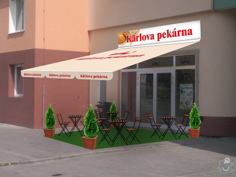 Výroba a instalace výsuvných markýz 3ks: Vltavska_markyza_nahled