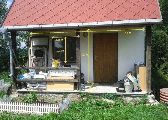 Zednické a instalatérské práce na chatě v Kletné - stav před realizací
