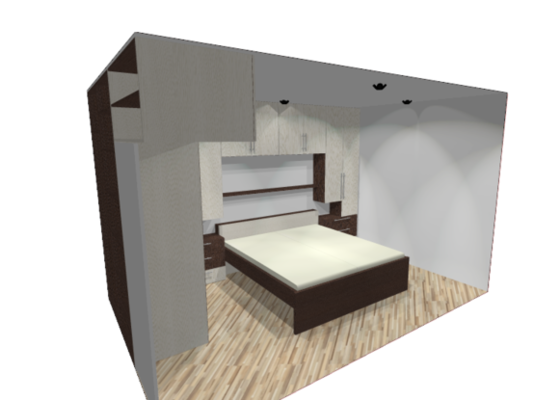 Obývací stěna + ložnice
