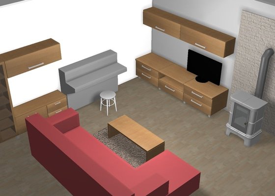 Návrh nábytku do obývacího pokoje včetně realizace