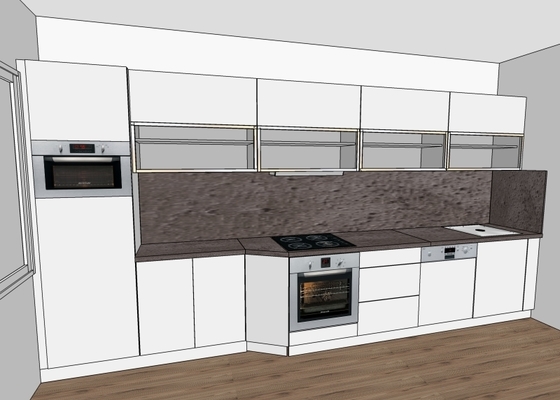 Kuchyně vč spotřebičů, 3D návrh