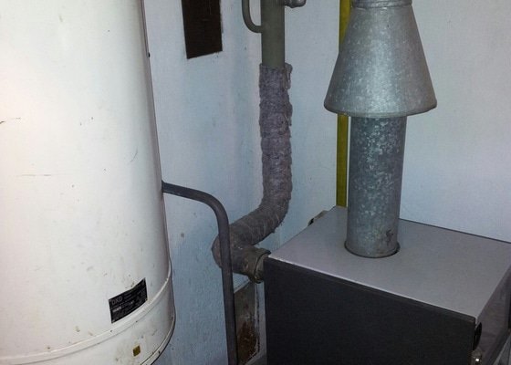 Vyměna plynového kotle a bojleru za kondenzačníkotel se zásobníkem teplé vody - stav před realizací