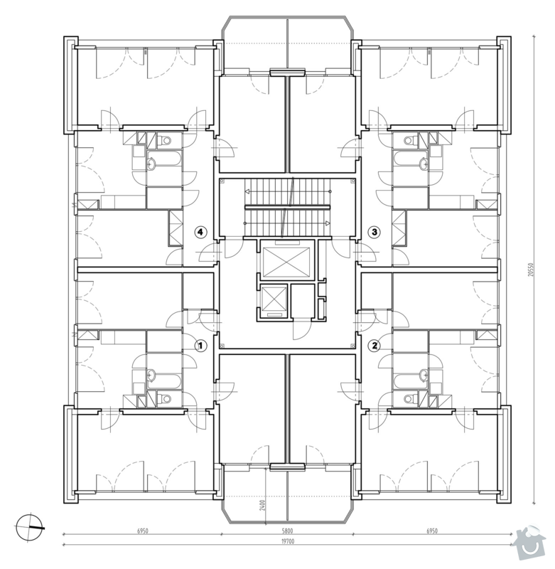 Projekt kompletního zateplení panelového bytového domu s rozšířením stávajících lodžií: z_pudorys