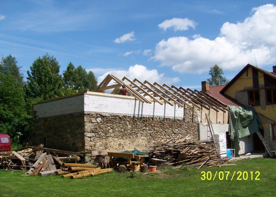 Zateplení systém ECORAW , střecha na stodole