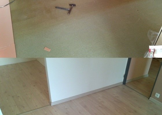 Položení laminátové podlahy (cca 40m2)