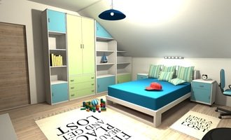 3D grafický návrh dětského pokoje