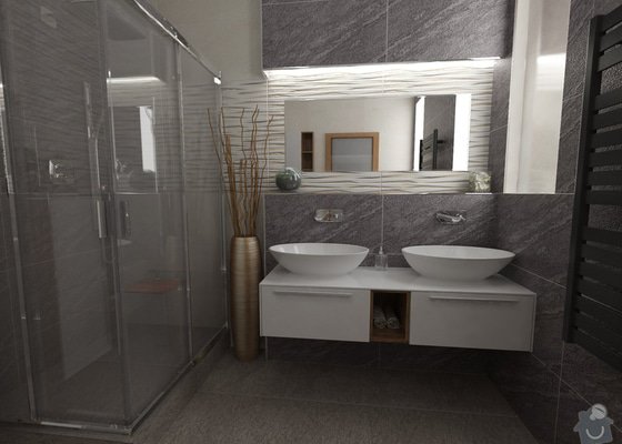 Návrh a vizualizace interiéru ložnice a dále koupelny